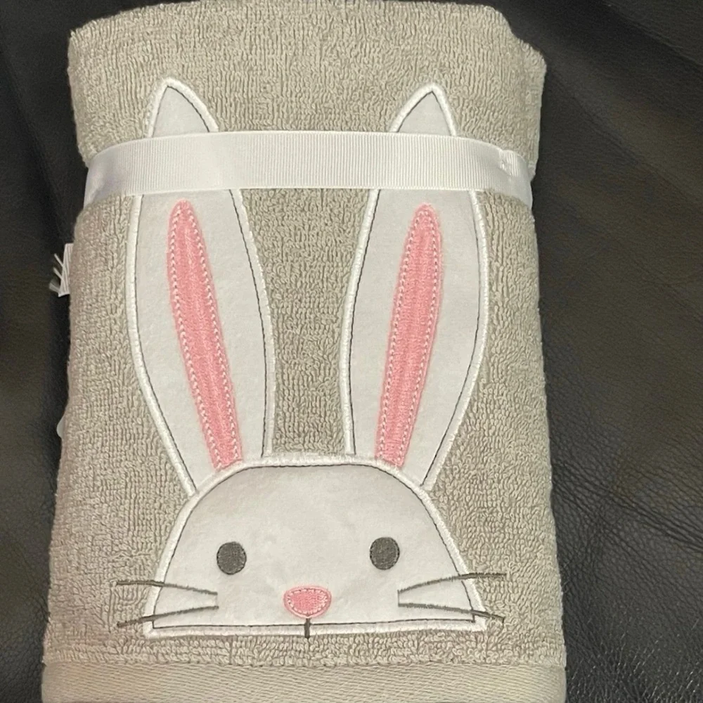 Gray Bunny Hand Towels